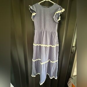 Women’s blue  Dress with White Trim